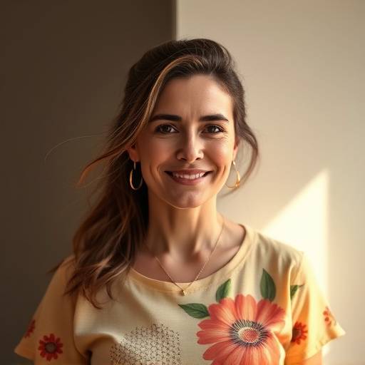Foto de Carla Pereira, designer da Camisetas do Sol